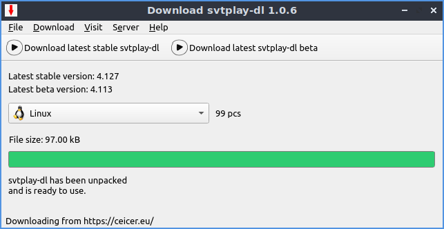Ladda ner svtplay-dl, Ubuntu 22.04