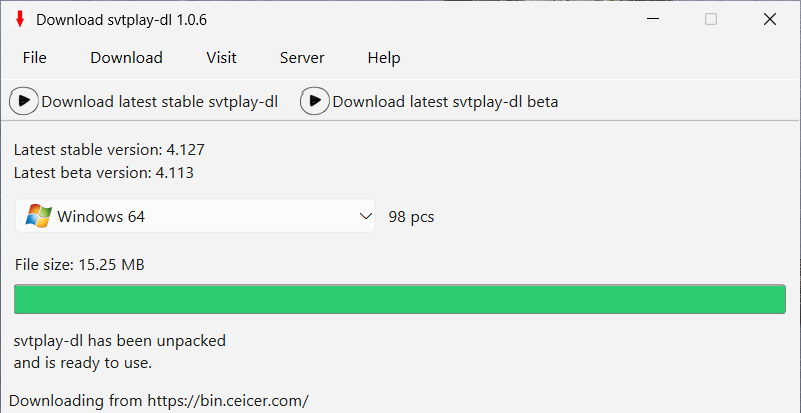 Ladda ner svtplay-dl, Windows 11