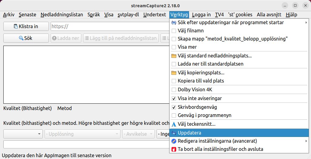 Uppdatera streamCapture2